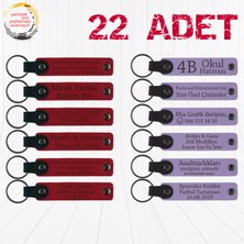 Kırmızı & Mor Menekşe, 22’li Set, Tarih ve Isimli Deri Hatıra, Şirket Yıl Dönümüne Anlamlı Hediye
