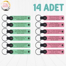 Yeşil & Pembe, Kurumsal Seminer Katılımcılarına Hediye, 14’lü Set, Kişiselleştirilebilir Anahtarlık