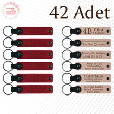 Kırmızı & Pudra, 42’li Set, Kişisel Yazılı Hatıra Anahtarlık, Yılbaşı Etkinliklerine Küçük Sürpriz