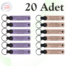 M Menekşe & Pudra, 20’li Set, Özel Yazılı Deri Anahtarlık, Kına Gecesi Misafirlerine Anlamlı Hatıra