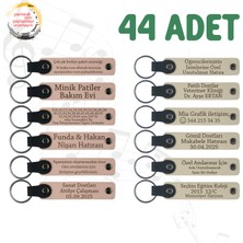 Pudra & Sütlü Kahve, 44’lü Set, Tarih ve Isimli Deri Hediyelik, Bebek Mevlüdü Misafirlerine Anı