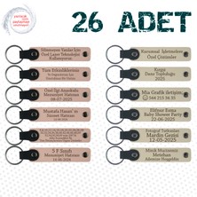 Pudra & S Kahve, 26’lı Set, Isim Yazılabilen Deri Anahtarlık, Biyoloji Öğretmeninden Sınıfına Anı