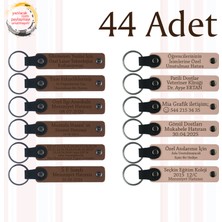 A Kahve & Pudra, Baby Shower Misafirlerine Armağan, 44’lü Set, Tarih ve Isimli Deri Hediyelik