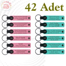 Pembe & Turkuaz, 42’li Set, Kişisel Yazılı Deri Anahtarlık, Ingilizce Öğretmeninden Sınıfına Hediye