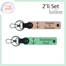 Çapa Figürlü ve Isim Yazılabilir Kişisel Anahtarlık, Deniz Tutkusuna Özel Hatıra, Yavru Ağzı-A Yeşil