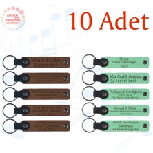 A Kahve & Yeşil, Unutulmaz Doğum Günü Hatırası, 10'lu Set, Kişisel Mesajlı Hediyelik Anahtarlık