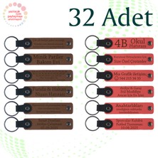 A Kahve & Nar Çiçeği, Heykel Atölyesi Katılımcılarına Anı, 32’li Set, Isim ve Tarihli Deri Hediyelik