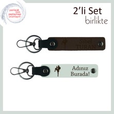 Tekvando Sporuna Yeni Başlayanlara Seçkin Hatıra, Kız Arkadaşa Isimli Anahtarlık, Koyu Kahve-Beyaz