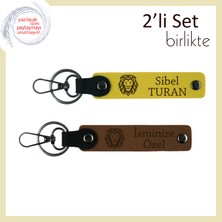 Kaplan Ruhunu Yansıtan Erkek Kardeşe Özel Hediye, Kişisel Yazı Eklenebilir Set, Sarı-Açık Kahve