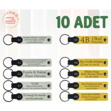 Beyaz & Sarı, Robotik Kodlama Kursuna Hediye, 10’lu Set, Tarih ve Isimli Deri Anahtarlık