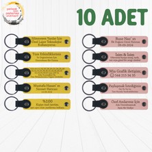 Sarı & Yavru Ağzı, 10’lu Set, Birlikte Geçen Güzel Günler Için, Kişiye Özel Yazılı Deri Anahtarlık