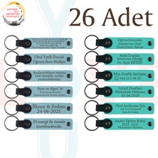 Gök Mavi & Turkuaz, 26’lı Set, Isim Yazılabilen Anahtarlık, Fizik Öğretmeninden Sınıfına Hatıra