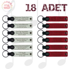 Beyaz & Kırmızı, Kına Gecesi Davetlilerine Özel Sürpriz 18’li Set, Kişisel Mesajlı Deri Anahtarlık