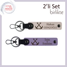 Yelkenli Günlerini Anımsatacak Seçkin Hediyelik, Çıpa Motifli Kişisel Set, Pudra-Mor Menekşe