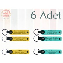 Sarı & Turkuaz, Doğum Günü Sürprizi Için Hazırlanan, 6'lı Set, Kişiye Özel Isimli Deri Anahtarlık