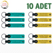 Koyu Turkuaz & Sarı, 10’lu Set, Kişisel Tarihli Anahtarlık, Düğün Törenlerine Katılanlara Armağan