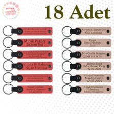 Nar Çiçeği & Pudra, 18’li Set, Kişisel Mesajlı Deri Anahtarlık, Yaratıcı Çizim Atölyesine Hatıra