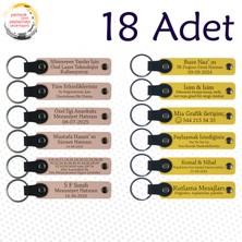 Pudra & Sarı, 18’li Set, Söz Töreni Davetlilerine Özel Hatıra, Kişisel Mesajlı Deri Anahtarlık