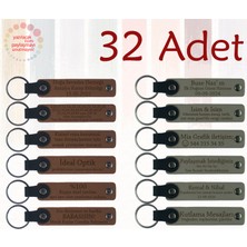 A Kahve & Kül Gri, Dans Atölyesi Katılımcılarına Anı, 32’li Set, Isim ve Tarihli Deri Hediyelik