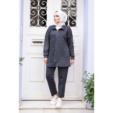 Fermuarlı Füme Tesettür Ikili Takım 12401FU