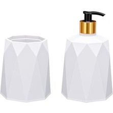 Omnipazar ELF-577 Geo 2'li Diş Fırçalık ve Sıvı Sabunluk Lavabo Takımı