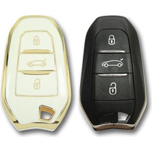 Peugeot,citroen C4,5008,3008,2008C3 Vb.nano Yüksek Kalite Silikon Kumanda Kılıfı Beyaz