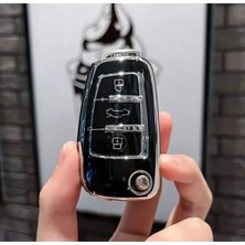 Audi A1 A3 8p 81 A4 A5 B6 B7 B8 A6 A7 C5 C6 4f Q3 Q5 Q7 Nano Anahtar Koruma Kılıfı Siyah Gümüş Renk