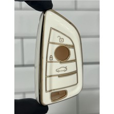 Lüx Bmw 1 3 5 7 Seri X1 X3 X5 F10 F20 F30 M3 M4 G20 G30 Smart Nano Anahtar Kılıfı Beyaz Gold