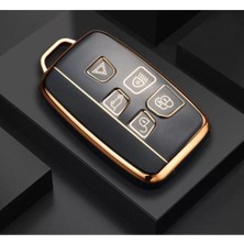Lüx Land Rover Range Rover Vouge Uyumlu Sport Nano Anahtar Kılıfı Siyah Gold Altın Renk