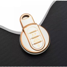 Lüx Mini Cooper Countryman Nano Anahtar Kılıfı Beyaz Gold Altın Renk 1.ci Kalite