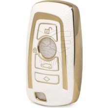 Bmw 1 3 5 7 Seri X1 X3 X4 X5 F10 F15 F16 F20 F30 F18 F25 M3 Anahtar Kılıfı Beyaz Gold 1.ci Kalite