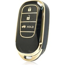 Lüx Yeni Honda Fe1 3 Buton Anahtar Kılıfı Siyah Gold Altın Renk 1.ci Kalite