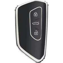 Golf 8 2021+ Caddy 2021+ Tiguan 2024 Leon Cupra Formenter Nano Anahtar Kılıfı Siyah Gümüş Renk