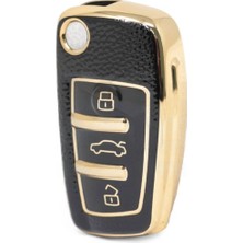 Audi A1 A3 8p 81 A4 A5 B6 B7 B8 A6 A7 C5 C6 4f Q3 Q5 Q7 Anahtar Kılıfı Siyah Gold Renk