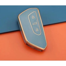 Lüx Cupra Formentor Leon Smart Nano Anahtar Kılıfı Gri Gold Altın Renk