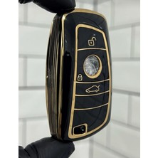 AutoHan Keys Bmw 3 Buton 1 3 5 7 Seri X1 X3 X4 X5 F10 F15 F16 F20 F30 F18 F25 M3 M4 E34 Anahtar Kılıfı Siyah Gold