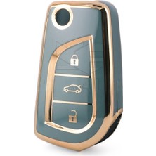 Toyota Corolla Auris Yaris Verso Avensis Aygo Hilüx Nano Anahtar Koruma Kılıfı Gri Gold Altın Renk