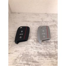 2 Adet Golf 7 Polo Tiguan T-Roc Arteon Passat Anahtar Kılıfı Siyah ve Gri Renk 2.resime Bakınız