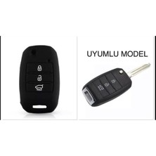 Rio Ceed Cerato Sportage Silikon Anahtar Koruma Kılıfı Siyah Renk