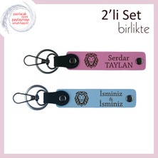 Aslan Deseniyle Hazırlanmış Şık Hediye, Erkek Tarzını Temsil Eden Set, Pembe-Gök Mavi