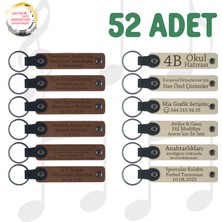 A Kahve & Sütlü Kahve, Yılbaşı Etkinliklerine Küçük Hediyelik, 52’li Set, Kişiye Özel Anahtarlık