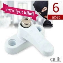 Pvc Kapı Pencere Emniyet Kilidi - Çelik - 6 Adet