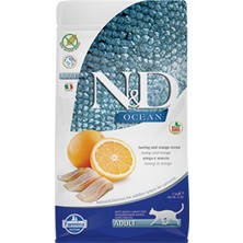 Nd Ocean Tahılsız Ringa Balıklı ve Portakallı Yetişkin Kedi Maması 1,5kg