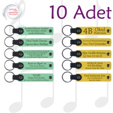 Yeşil & Sarı, Söz Töreni Misafirlerine Hatıra, 10’lu Set, Tarih ve Isimli Deri Anahtarlık