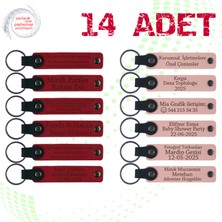 Kırmızı & Yavru Ağzı, 14’lü Set, Kişisel Deri Anahtarlık, Kurumsal Fuar Katılımcılarına Hediye