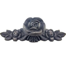 Antika Tarz Dekoratif Pirinç Gül Düğme - 30X100 Mm, Oksit