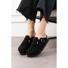 Oslo Hakiki Süet Mantar Taban Droplu Ortopedik Yüksek Eva Kadın Terlik