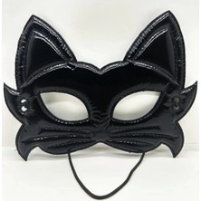 Siyah Renk Kumaş Malzemeden Imal Eva Kedi Maskesi