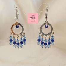 Crystal Atelier Kristal Boncuklu Sallantılı Küpe – Kadın Halka Küpe, Zarif Hediyelik Takı, Işıltılı Modern Boncuklu Aksesuar, Günlük Kullanım ve Özel Günler Için Şık Küpe