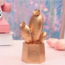 LED Işıklı Sevimli Kaktüs Dekoratif Masa Lambası Mini Biblo Gece Lambası Gold